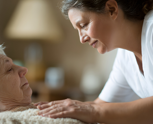 Caregiver providing holistic dementia care at home in Lancashire