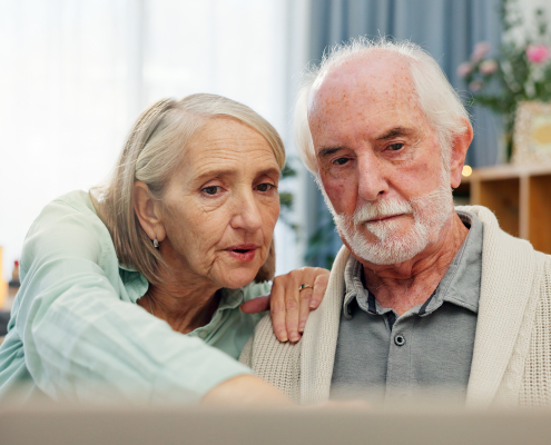A couple at home together, reflecting the gentle support of early stage dementia care